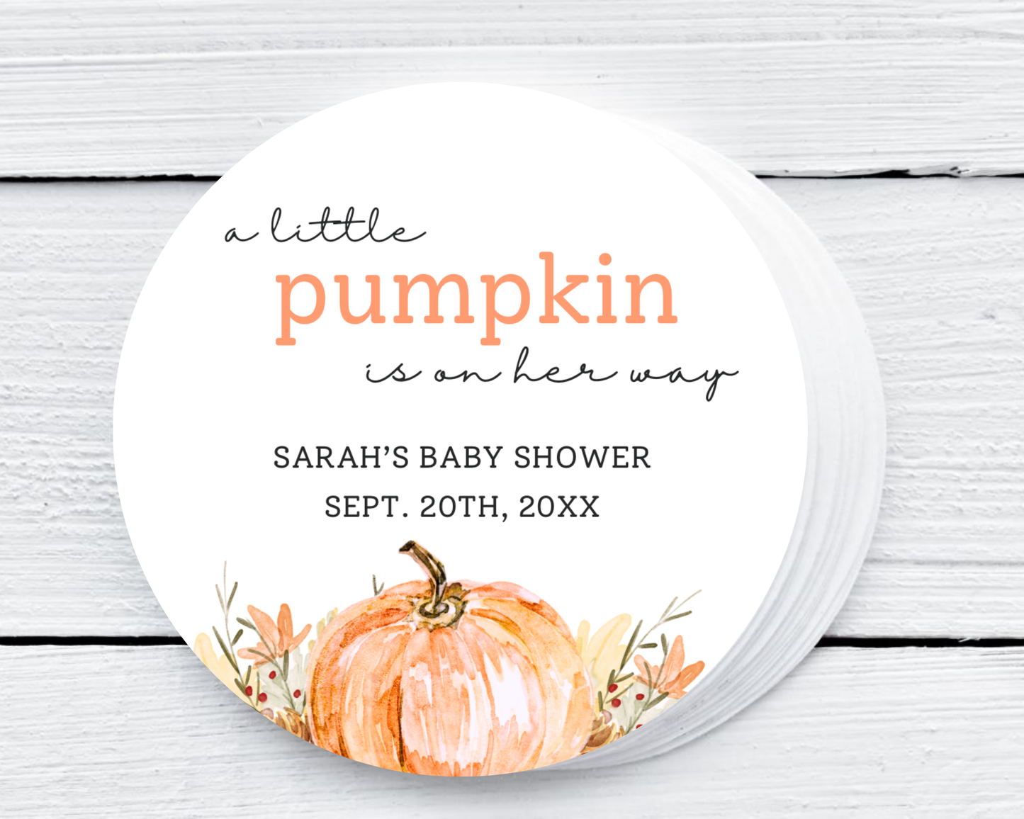 A Little Pumpkin is on the Way - Baby Shower Soy Wax Candle - Set of 1