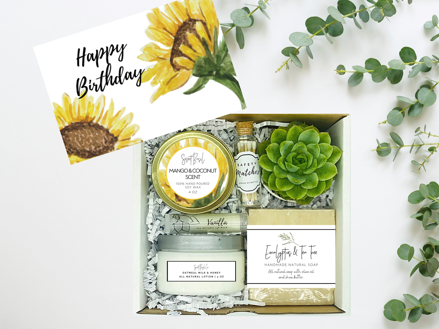 Sunflower Happy Birthday Succulent Spa Box