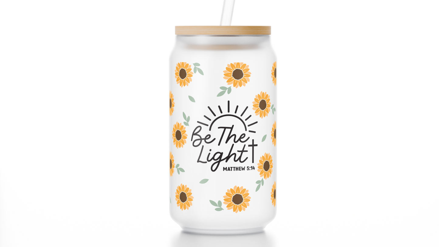 16oz Be The Light Frosted Libbey Glass Cup