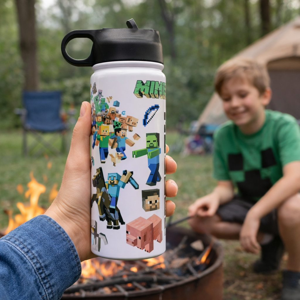Personalized Minecraft Water Bottle for Kids