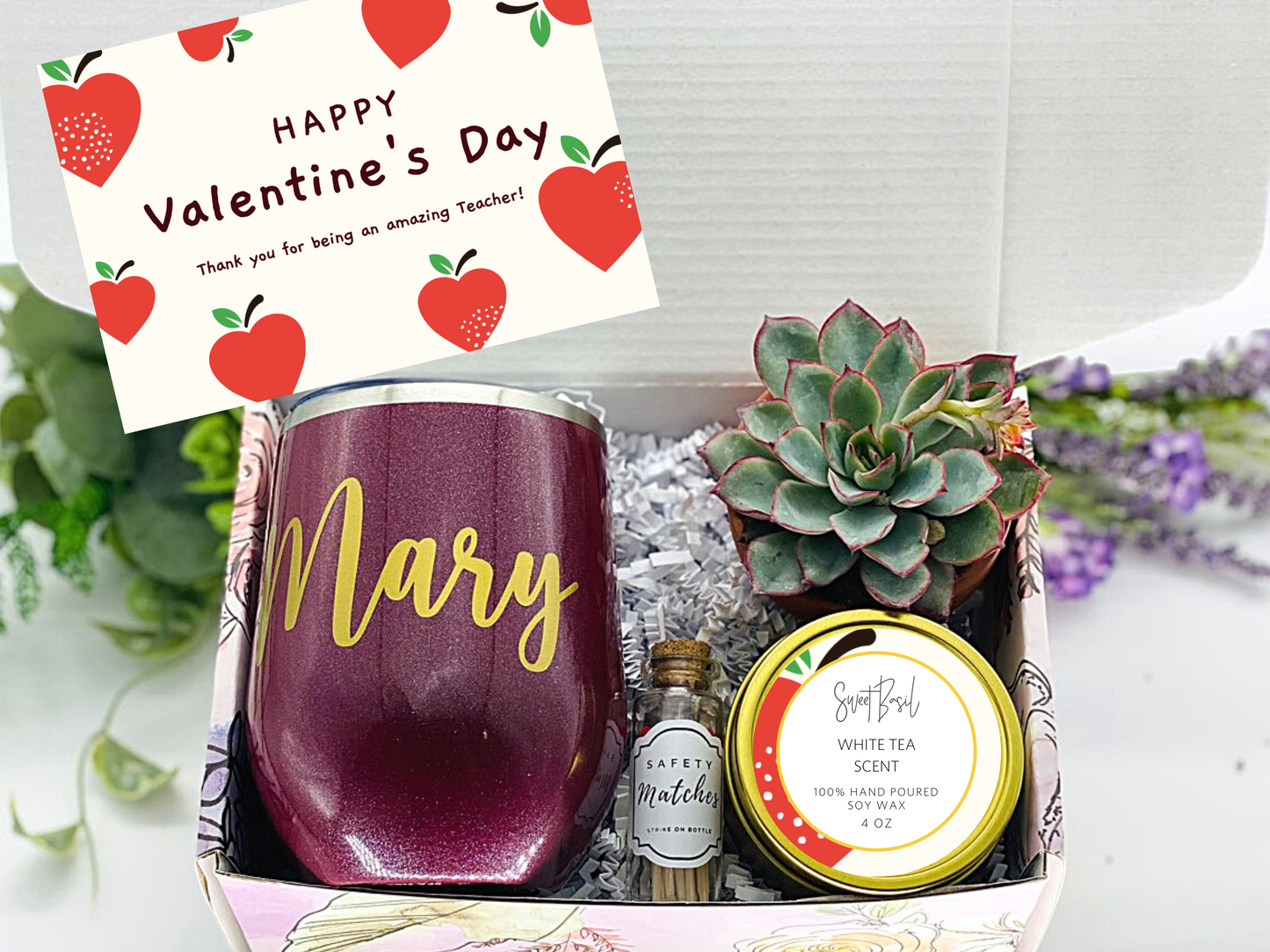 Valentine's Teacher Personalized Wine Tumbler