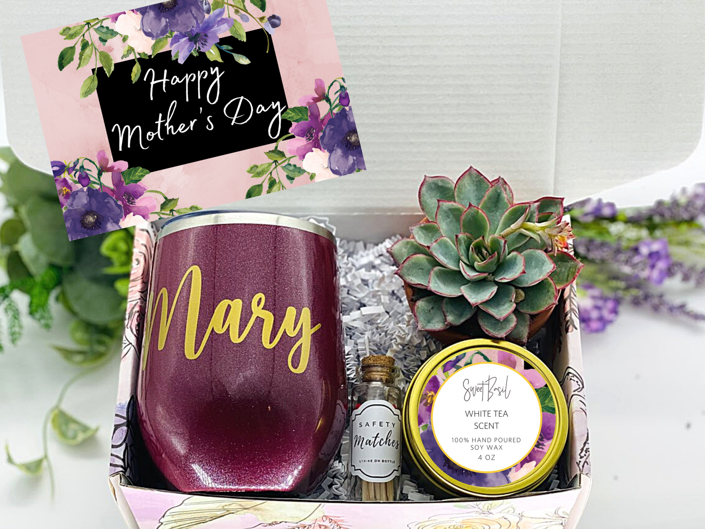 Purple Mother's Day Personalized Wine Tumbler
