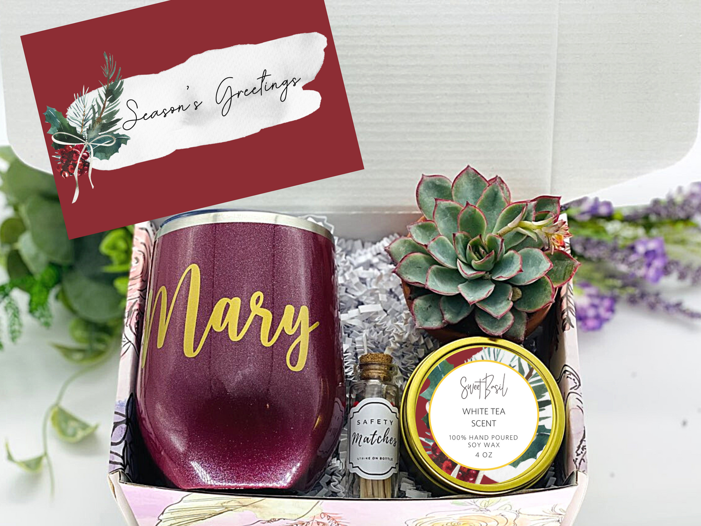 Season's Greetings Personalized Wine Tumbler
