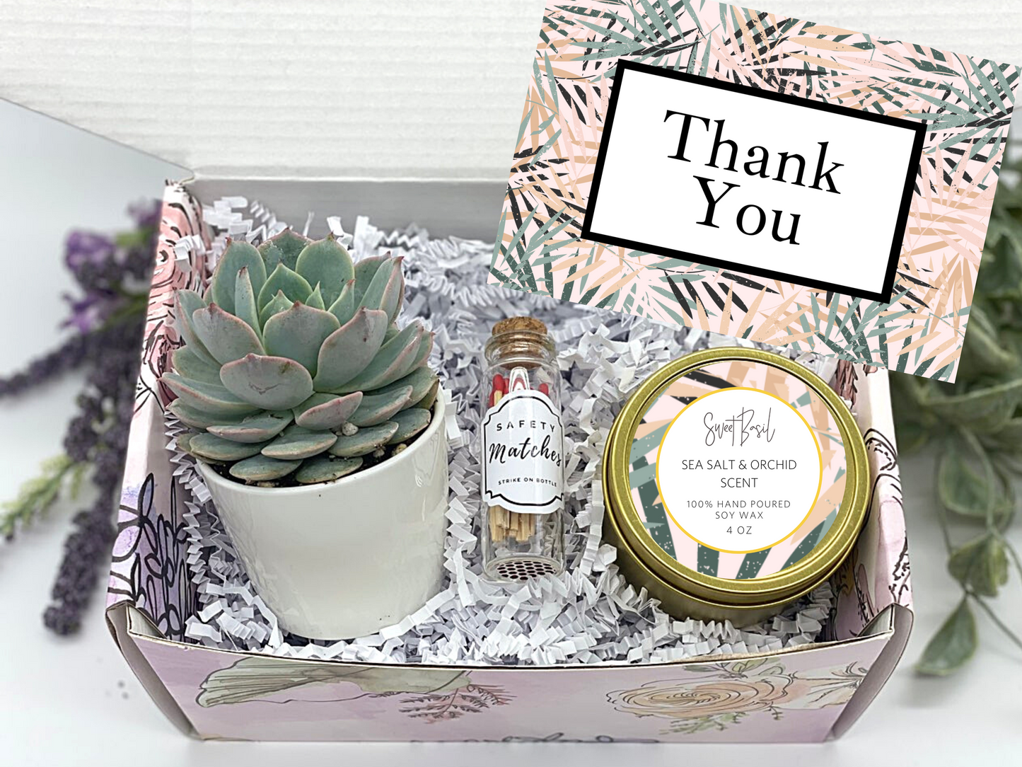 Palm Leaves Thank You Gift Box