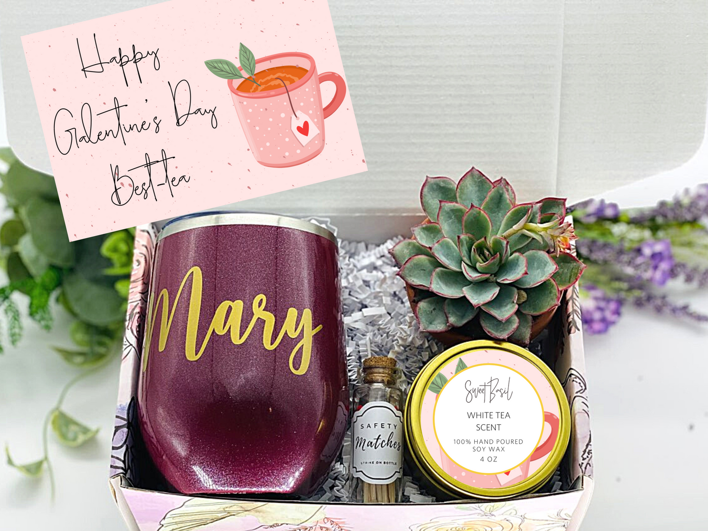 Happy Galentine's Best-tea Personalized Wine Tumbler