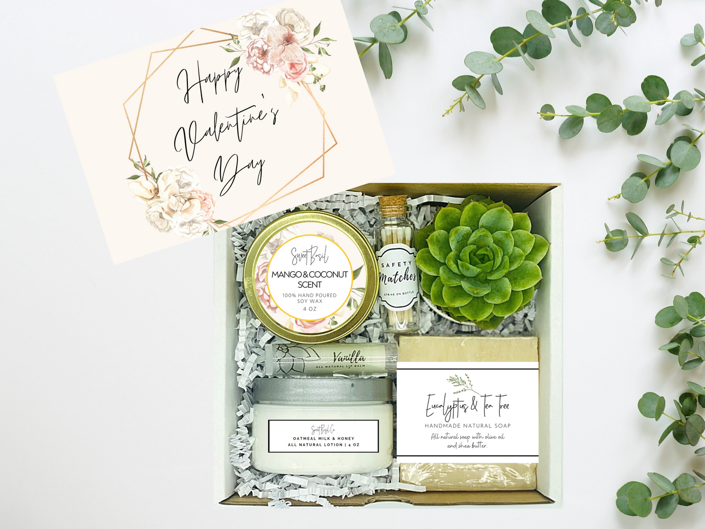 Cream and Pink Floral Valentine's Box