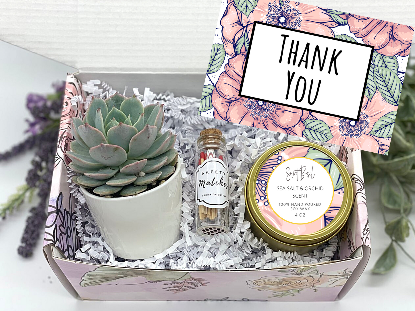 Blushing Floral Thank You Gift Box