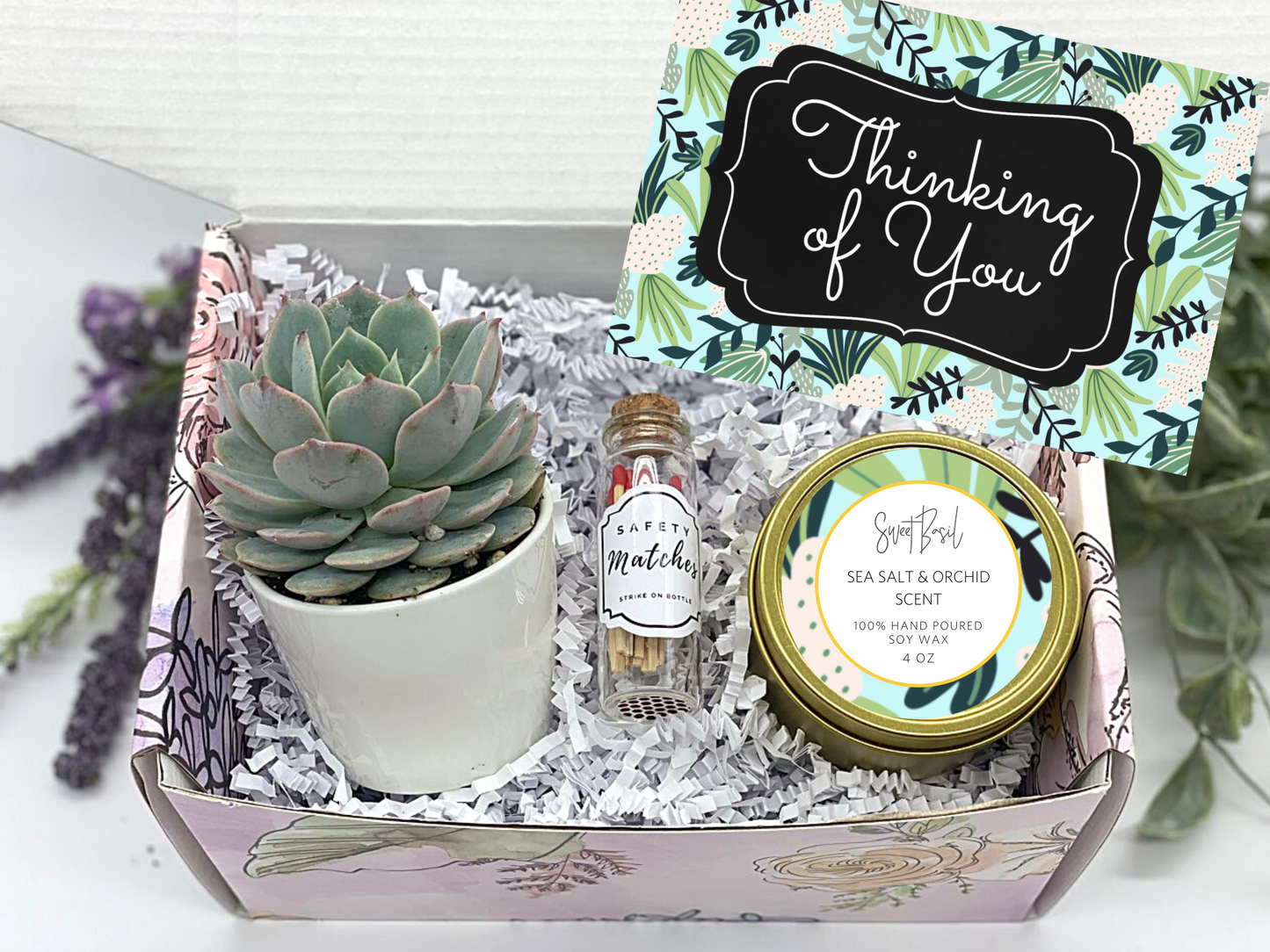 Green Floral Thinking of You Gift Box