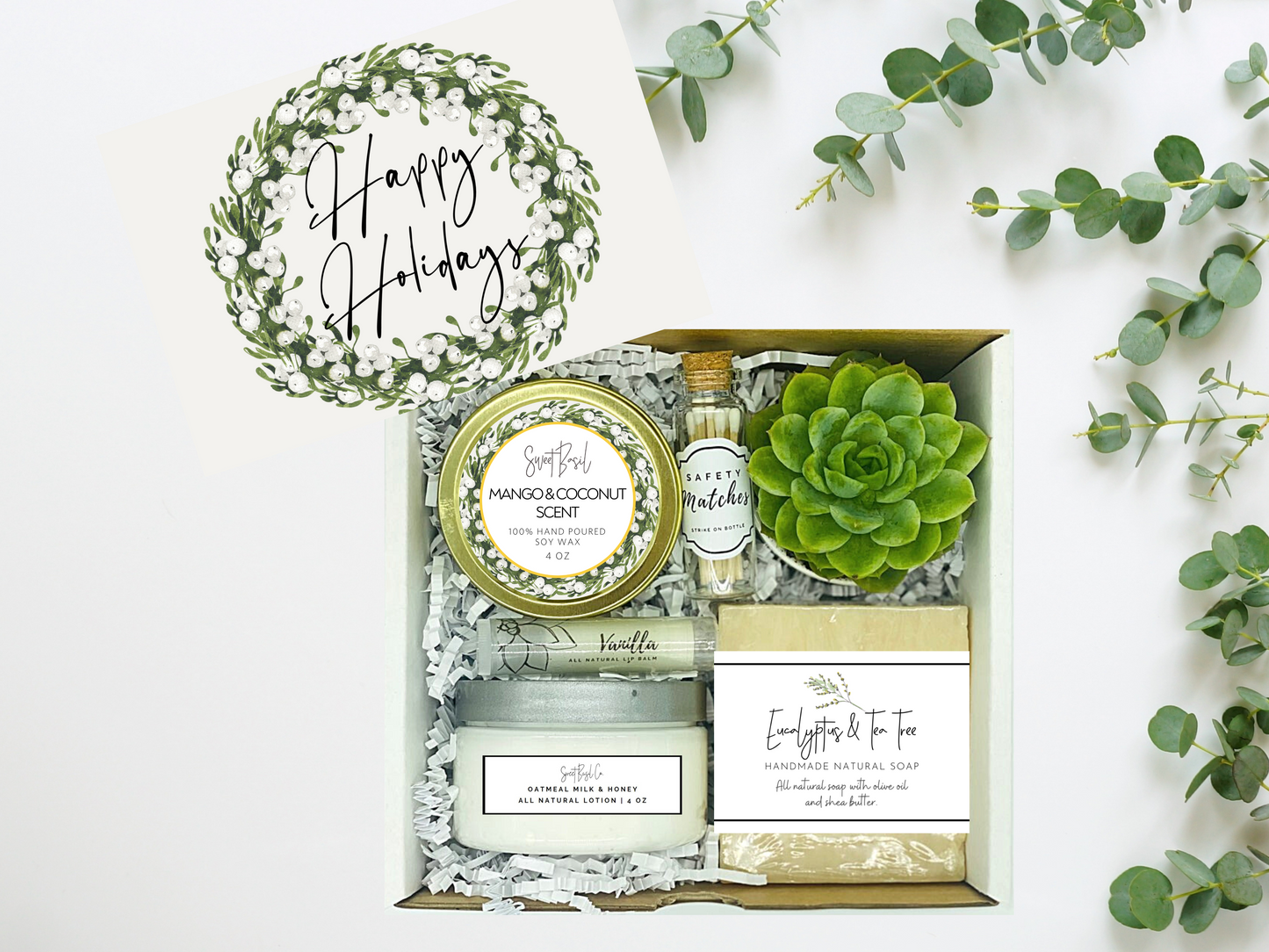 Modern Happy Holidays Spa Gift Box