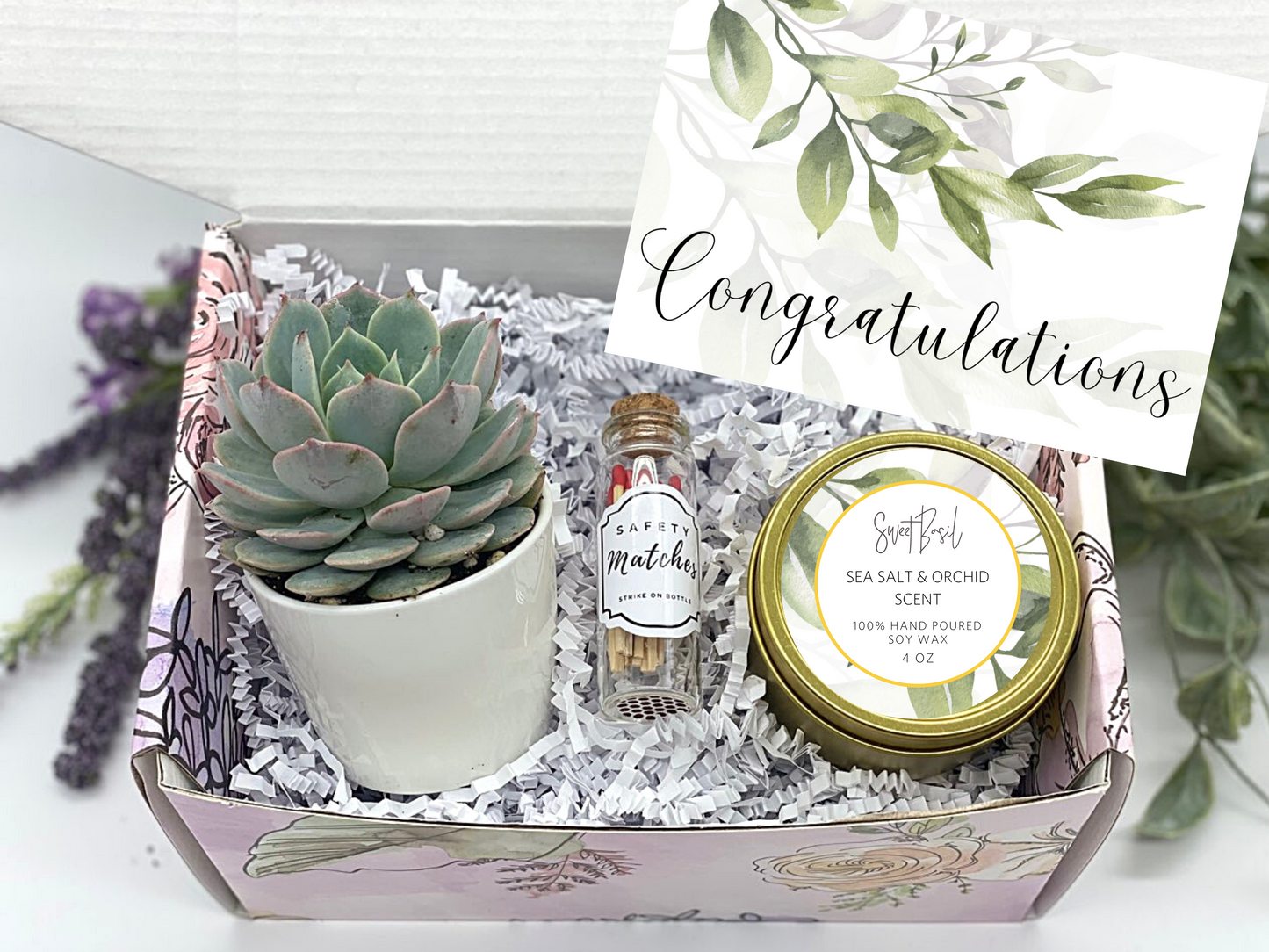 Greenery Congrats Gift Box