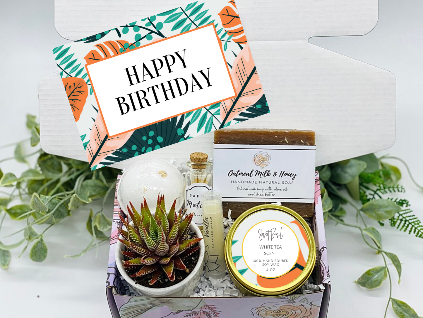Orange Floral Birthday Box