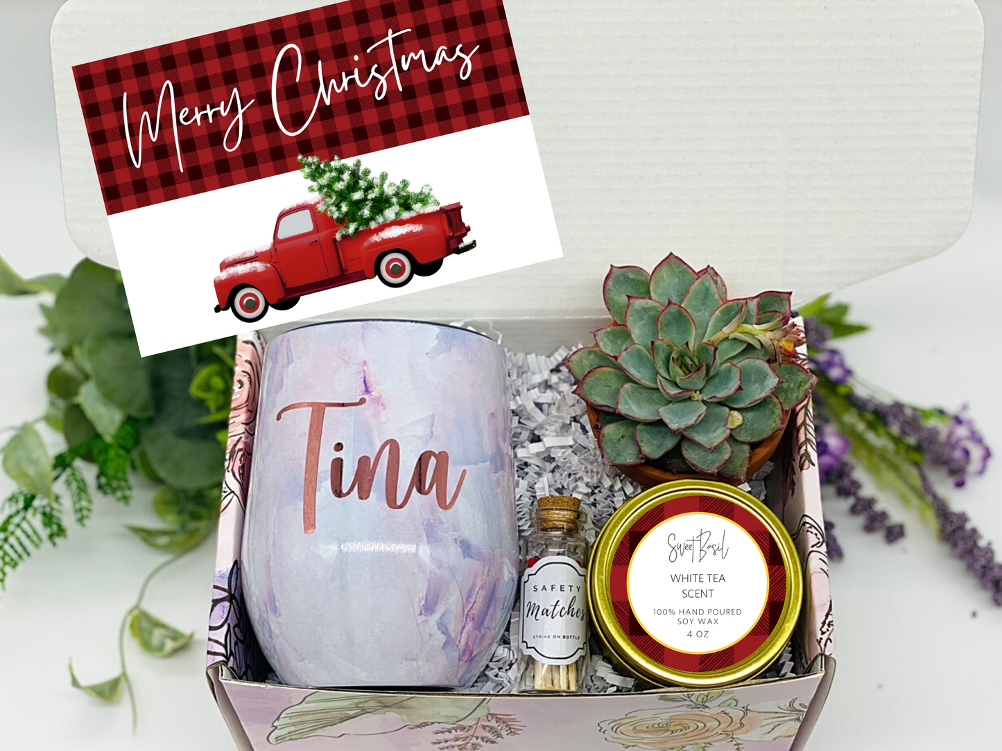 Buffalo Plaid Christmas Personalized Wine Tumbler
