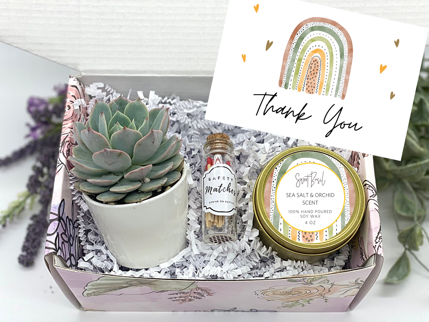 Boho Rainbow Thank You Gift Box