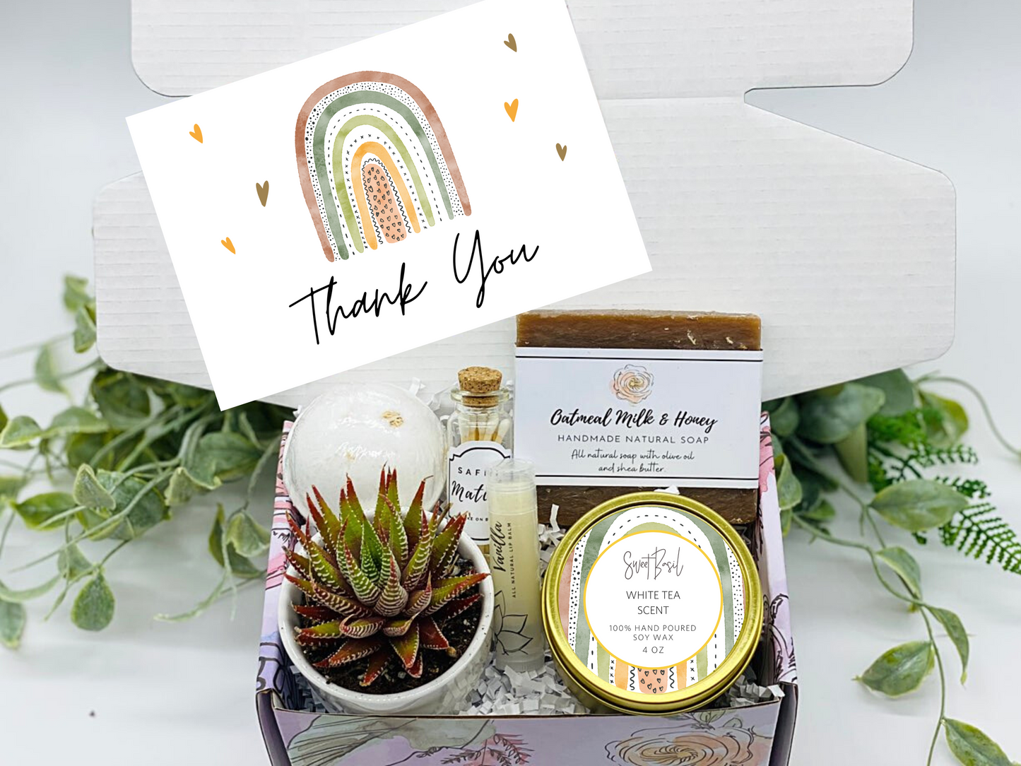 Boho Rainbow Thank You Gift Box