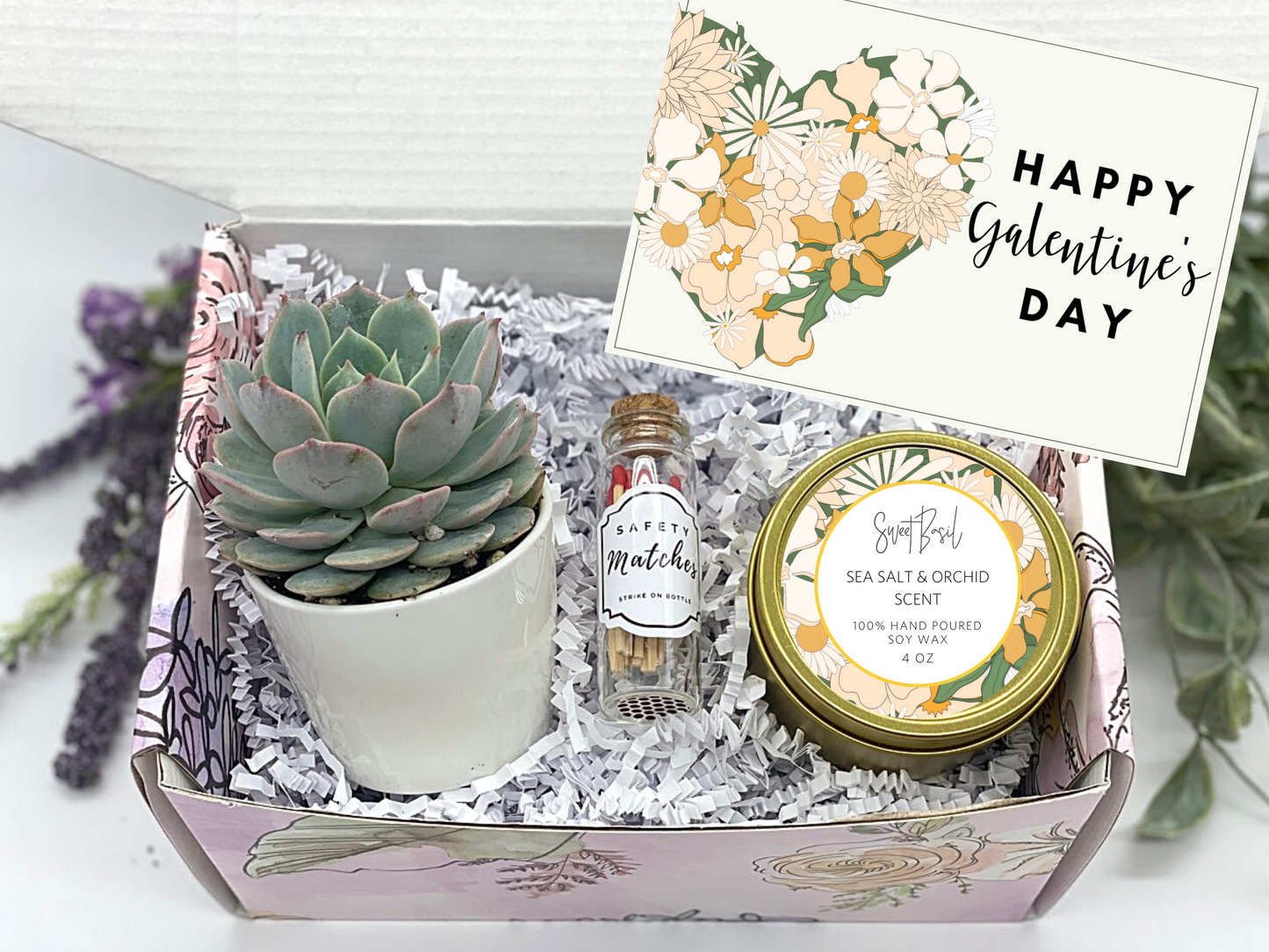 Galentine's Floral Heart Gift Box