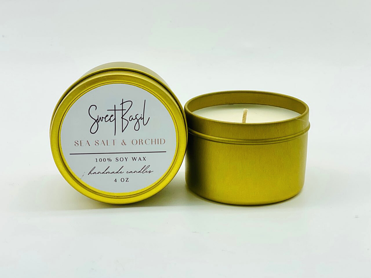 4 OZ Candle | 100% Soy Wax | Gold Tin