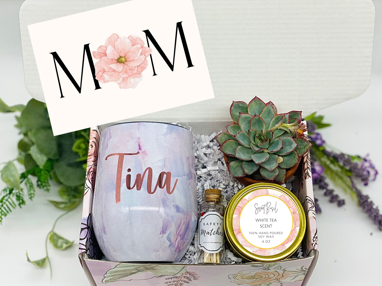 Pink Pastel Mom Personalized Wine Tumbler