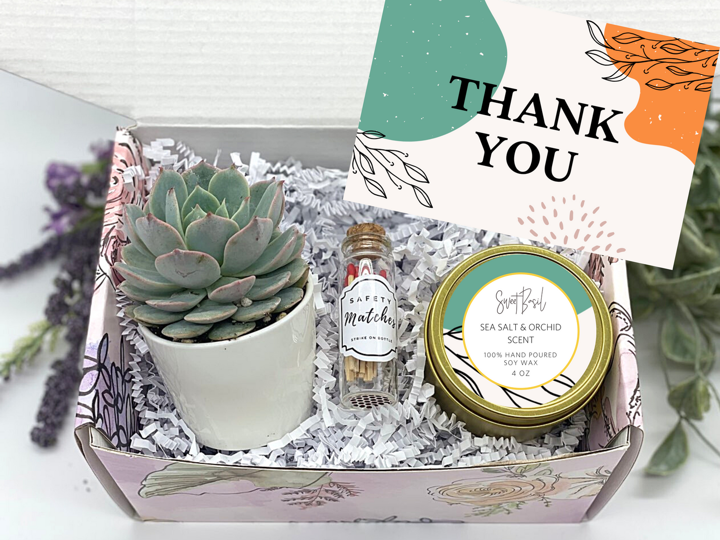 Abstract Thank You Gift Box