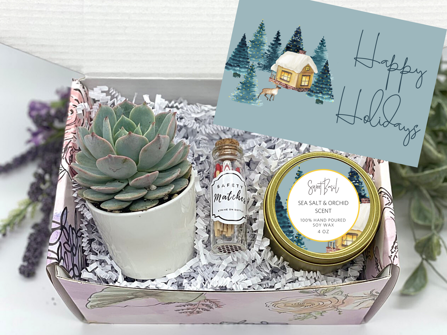 Happy Holidays Cabin Gift Box