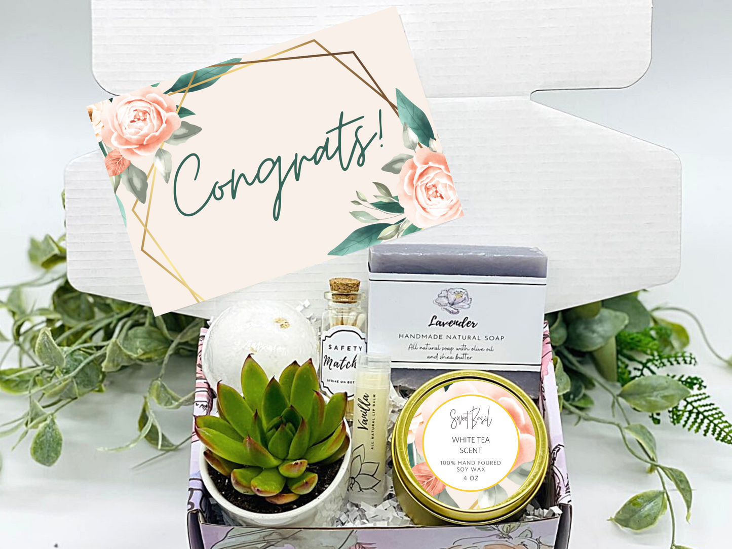 Pink Roses Congrats Gift Box