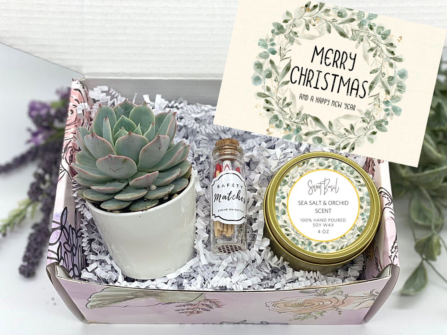 Gold Wreath Christmas Gift Box