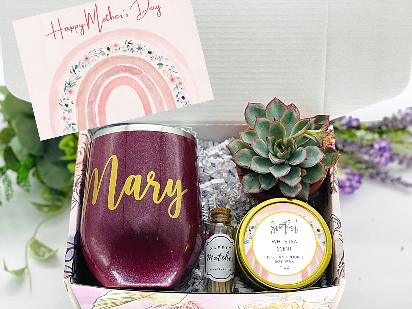 Pink Boho Mother's Day Personalized Wine Tumbler