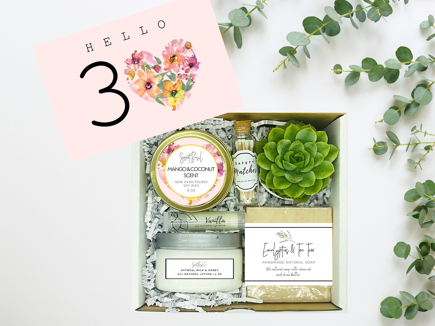 Hello 30 Birthday Succulent Spa Box