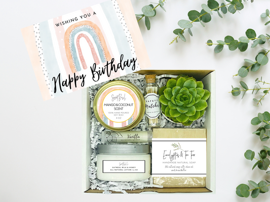 Boho Happy Birthday Succulent Spa Box