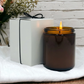 Personalized Soy Wax Scented Candle in Amber Glass Jar 8oz