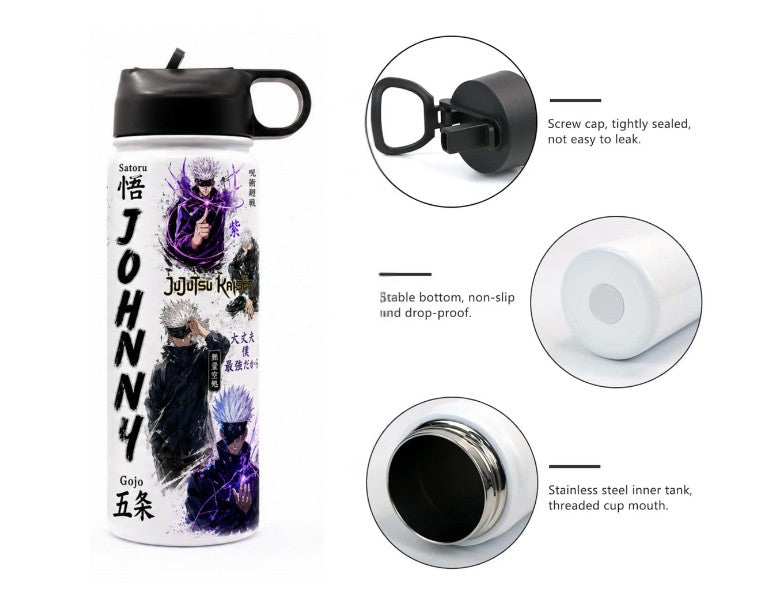 Personalized Gojo Water Bottle Jujutsu Kaisen Tumbler