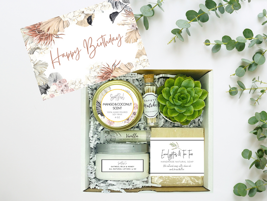 Boho Tropical Happy Birthday Succulent Spa Box