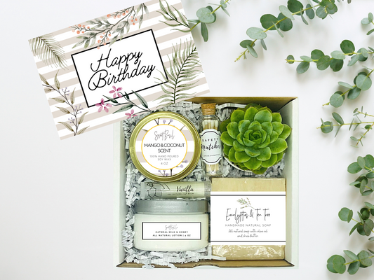 Greenery Happy Birthday Succulent Spa Box