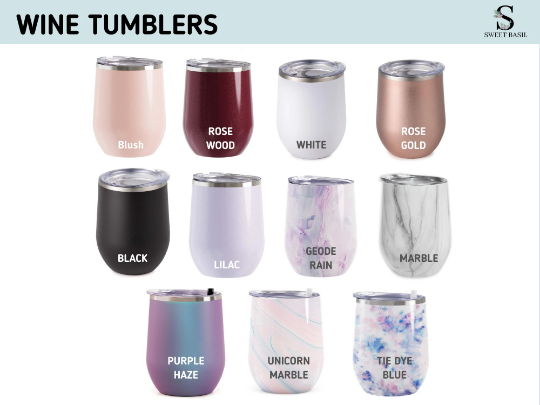 12 oz Wine Tumbler Personalized