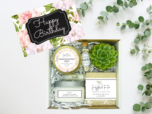 Spring Floral Happy Birthday Succulent Spa Box