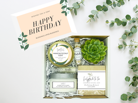 Greenery Happy Birthday Wishes Succulent Spa Box