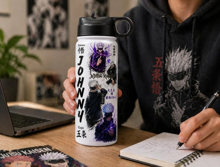 Personalized Gojo Water Bottle Jujutsu Kaisen Tumbler