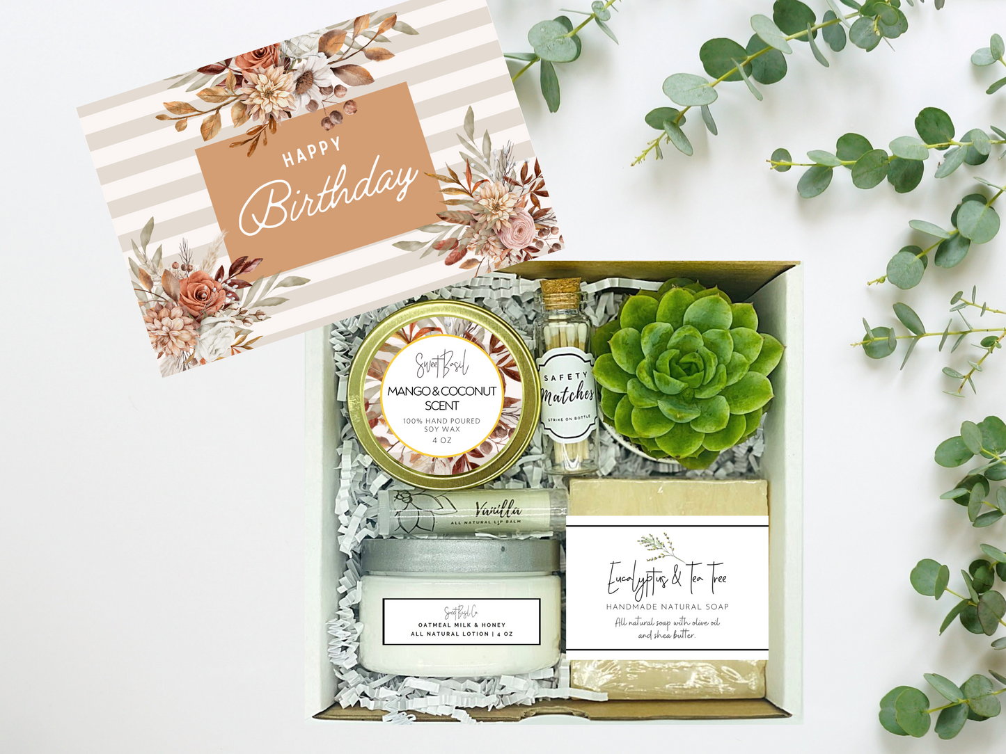 Fall Floral Happy Birthday Succulent Spa Box