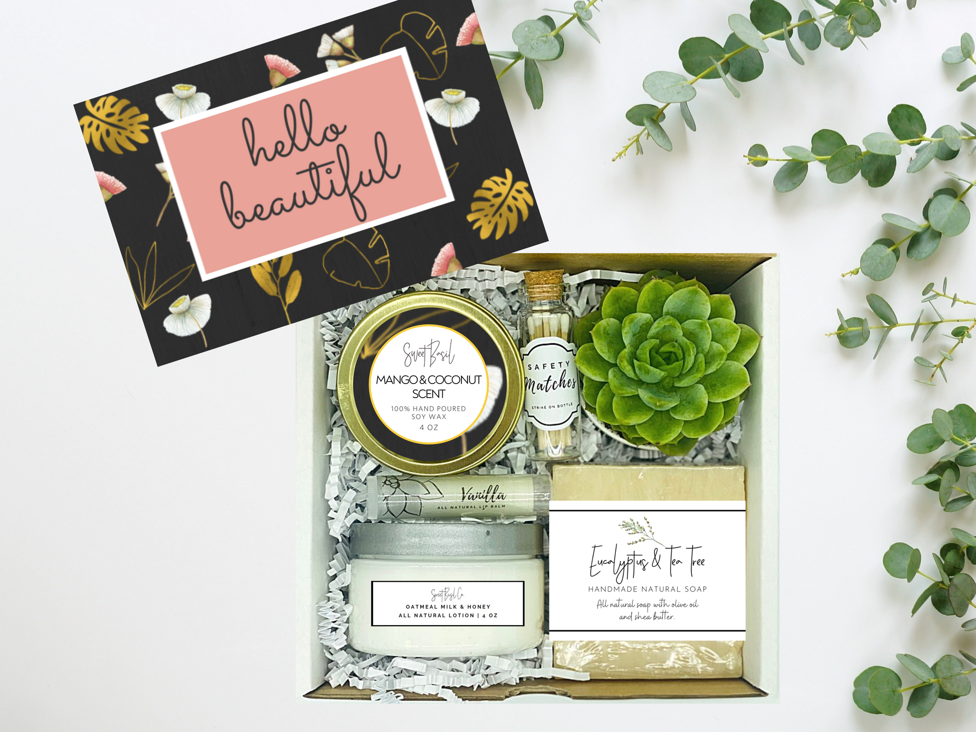 hello succulents Hello Beautiful Birthday Succulent Spa Box – Sweet Basil LLC