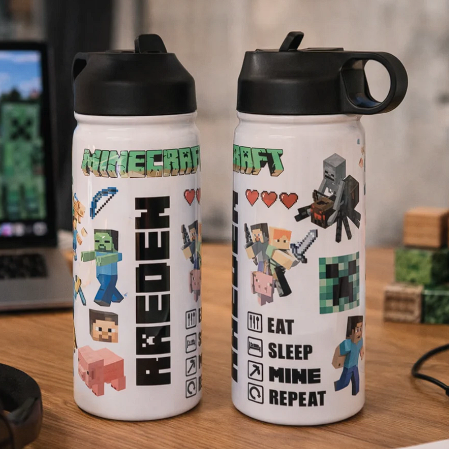 Personalized Minecraft Water Bottle for Kids