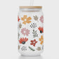 16oz Boho Flower Market Frosted Libbey Glass Cup