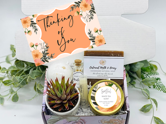 Orange Floral Thinking of You Gift Box