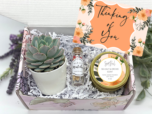 Orange Floral Thinking of You Gift Box