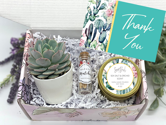 Boho Cactus Thank You Gift Box