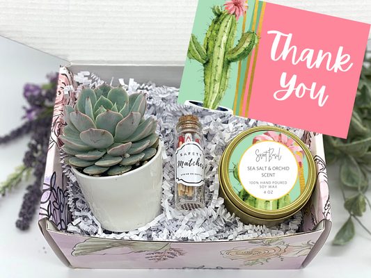 Pink Cactus Thank You Gift Box