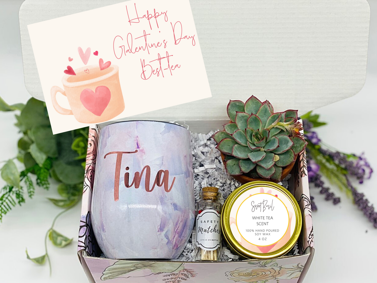 Galentine's Best-tea Personalized Wine Tumbler