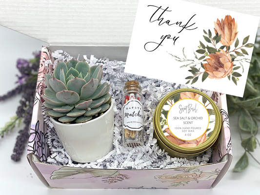 Boho Floral Thank You Gift Box
