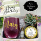 Purple Floral Birthday Gift Box Personalized Wine Tumbler