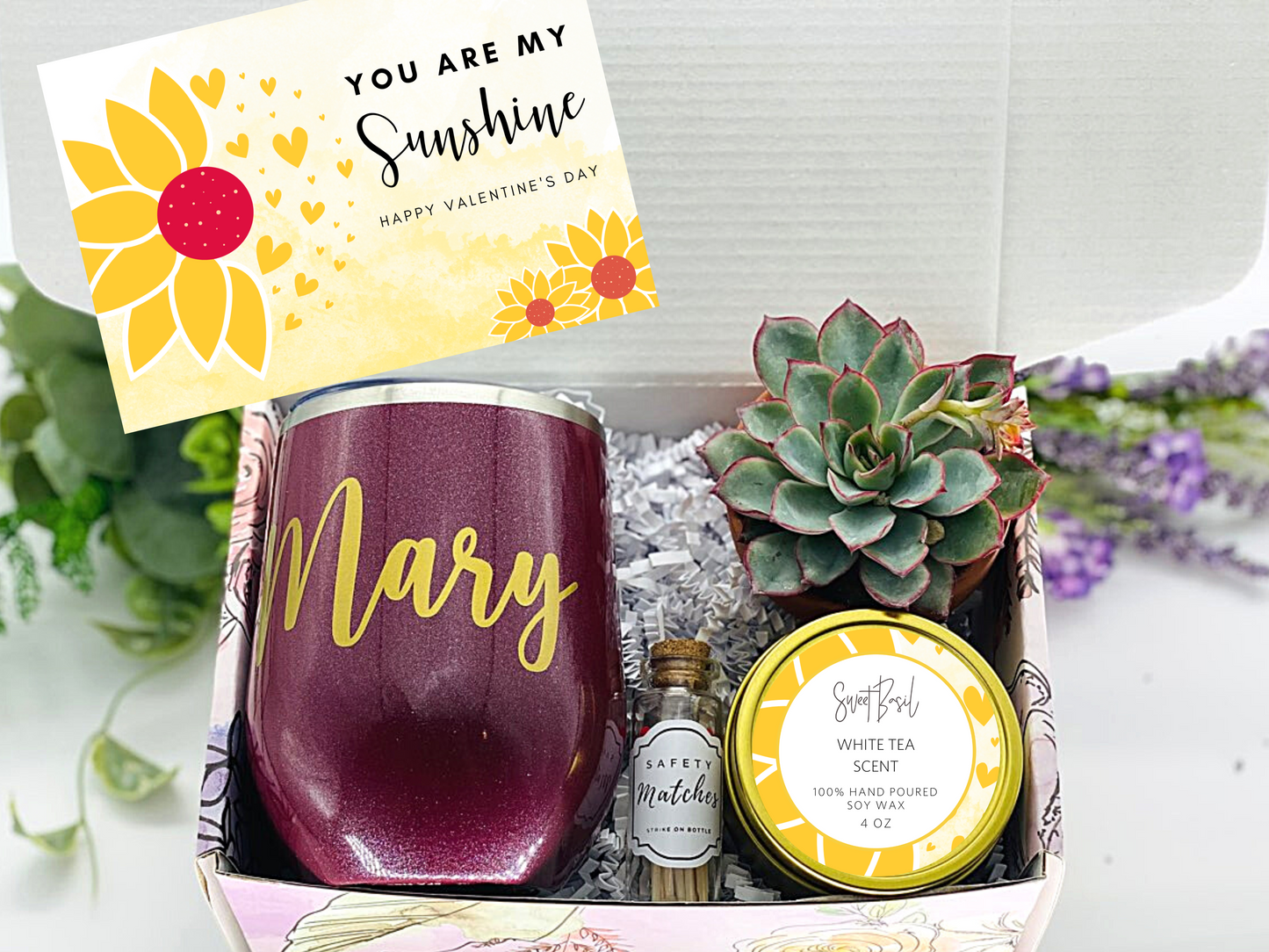 Valentine's Day Sending you Sunshine Personalized Wine Tumbler