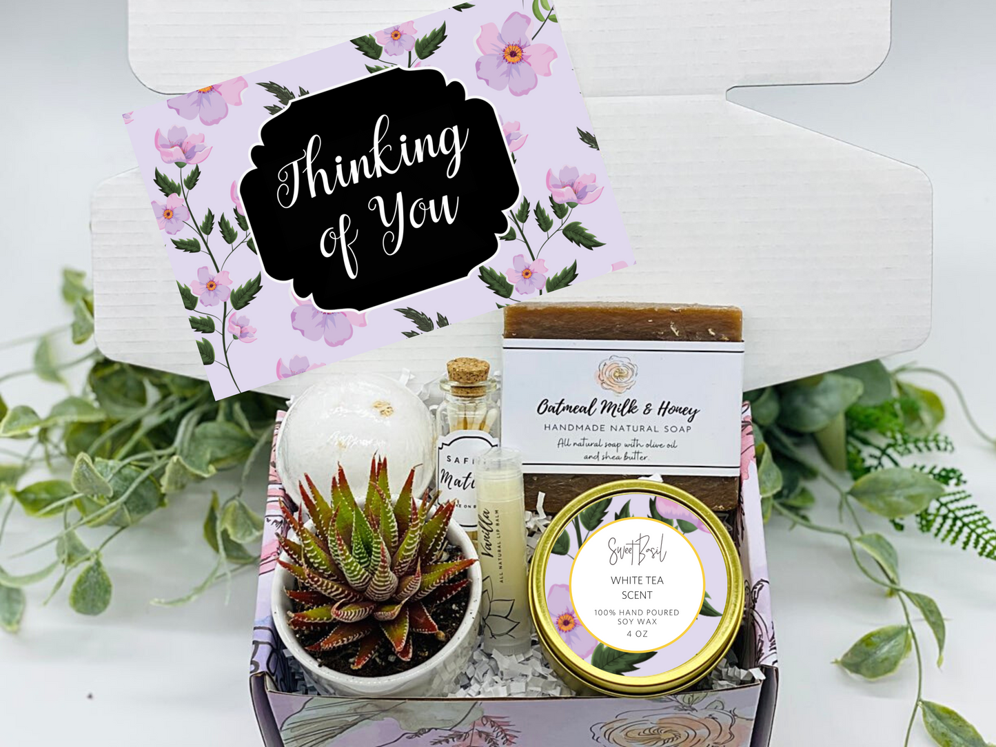 Purple Floral Thinking of You Gift Box