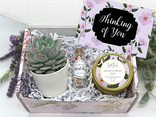 Purple Floral Thinking of You Gift Box